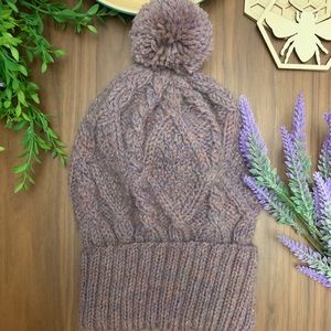 Handmade purple cable hat